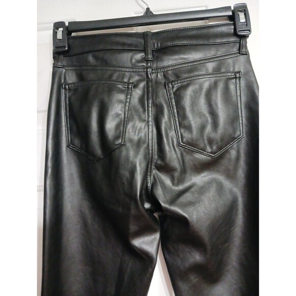 NWT Women's GAP Fac Hi Rise Univ Black Vegan Leather Leggings Sz 0/25R Jeans G2 - Picture 11 of 12
